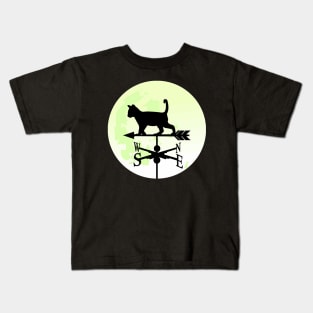 Cat Moon Weathervane Kids T-Shirt